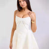 Vestido largo de tirantes con encaje francés para mujer